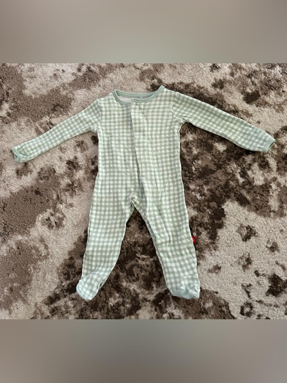 Magnetic Me Mint Gingham Footed One-Piece